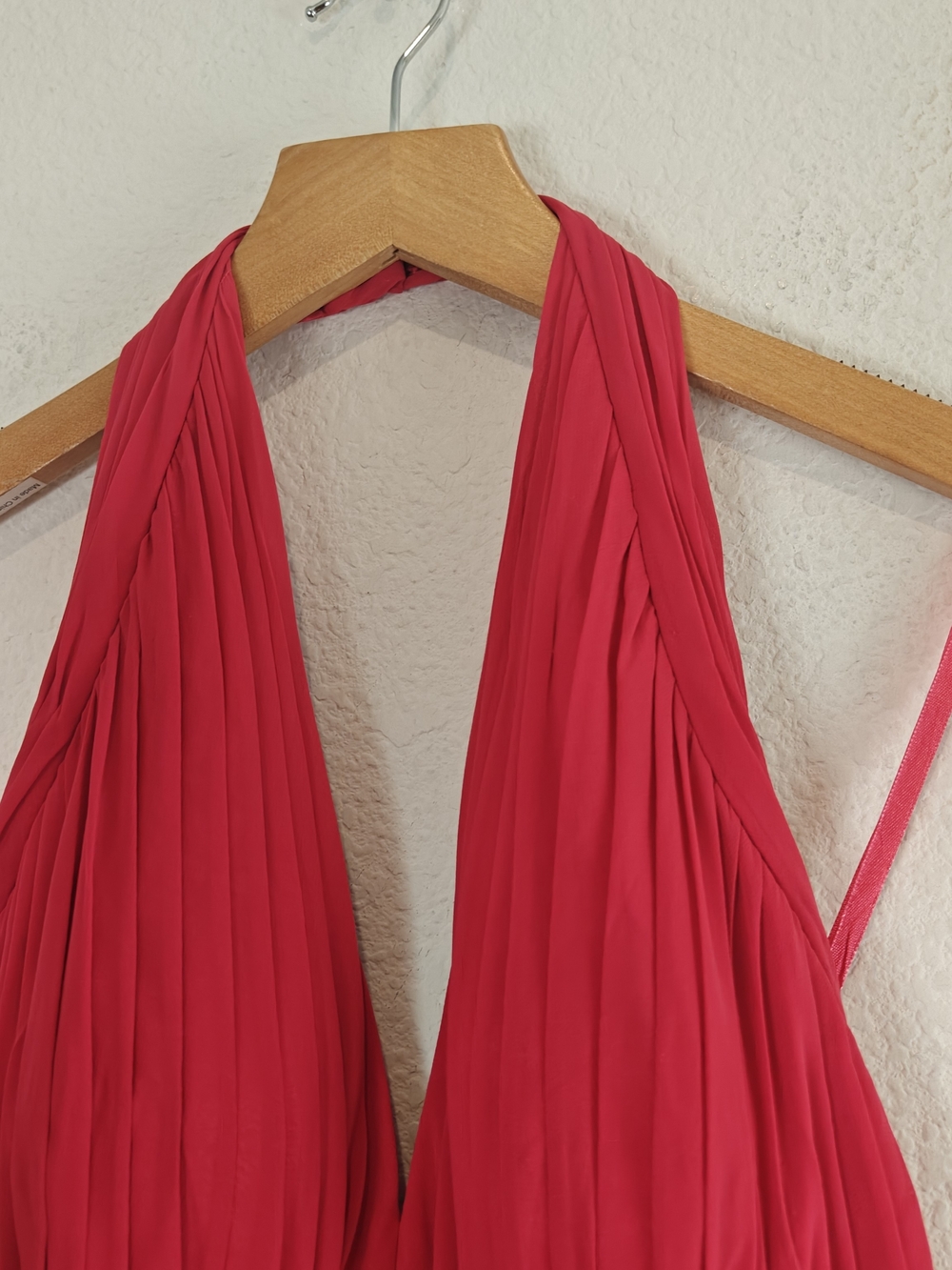 Hailey by Adrianna Papell Pink Pleated Halter Cocktail Dress Cutout Waist Size 0 - Picture 8 of 16